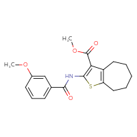 Chemical structure of methyl 2-(3-methoxybenzamido)-4H,5H,6H,7H,8H-cyclohepta[b]thiophene-3-carboxylate - CSSB00105826985