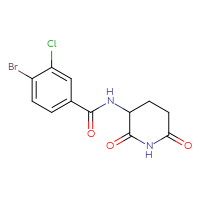 Chemical structure of 4-bromo-3-chloro-N-(2,6-dioxopiperidin-3-yl)benzamide - CSSB00008569904