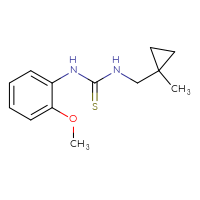 Chemical structure of 1-(2-methoxyphenyl)-3-[(1-methylcyclopropyl)methyl]thiourea - CSSB01997844586