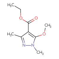 Chemical structure of ethyl 5-methoxy-1,3-dimethyl-1H-pyrazole-4-carboxylate - CSSB00039855185