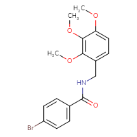 Chemical structure of 4-bromo-N-[(2,3,4-trimethoxyphenyl)methyl]benzamide - CSSB00047851179