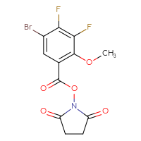 Chemical structure of 2,5-dioxopyrrolidin-1-yl 5-bromo-3,4-difluoro-2-methoxybenzoate - CSSB20270601811