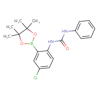 Chemical structure of 3-[4-chloro-2-(4,4,5,5-tetramethyl-1,3,2-dioxaborolan-2-yl)phenyl]-1-phenylurea - CSSB02234242902