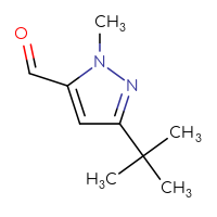 Chemical structure of 3-tert-butyl-1-methyl-1H-pyrazole-5-carbaldehyde - CSSB00010296273