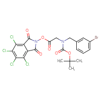Chemical structure of 4,5,6,7-tetrachloro-1,3-dioxo-2,3-dihydro-1H-isoindol-2-yl 2-{[(3-bromophenyl)methyl][(tert-butoxy)carbonyl]amino}acetate - CSSB20271340430