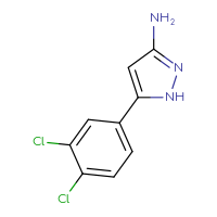 Chemical structure of 5-(3,4-dichlorophenyl)-1H-pyrazol-3-amine - CSSB00020652469