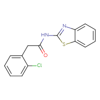 Chemical structure of N-(1,3-benzothiazol-2-yl)-2-(2-chlorophenyl)acetamide - CSSB00027794193