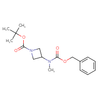 Chemical structure of tert-butyl 3-{[(benzyloxy)carbonyl](methyl)amino}azetidine-1-carboxylate - CSSB00011012489