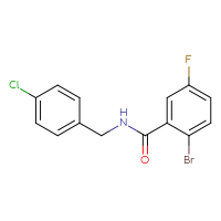 Chemical structure of 2-bromo-N-[(4-chlorophenyl)methyl]-5-fluorobenzamide - CSSB00000608957