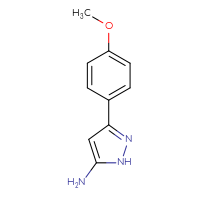 Chemical structure of 3-(4-methoxyphenyl)-1H-pyrazol-5-amine - CSSB00011225249
