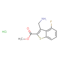Chemical structure of methyl 3-(aminomethyl)-4-fluoro-1-benzothiophene-2-carboxylate hydrochloride - CSSB00000063344