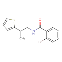 Chemical structure of 2-bromo-N-[2-(thiophen-2-yl)propyl]benzamide - CSSB01657793184