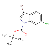 Chemical structure of tert-butyl 3-bromo-6-chloro-1H-indole-1-carboxylate - CSSB00010110342