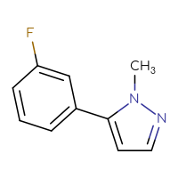 Chemical structure of 5-(3-fluorophenyl)-1-methyl-1H-pyrazole - CSSB00055738806