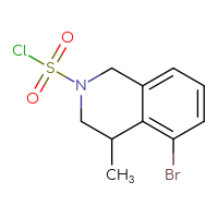 Chemical structure of 5-bromo-4-methyl-1,2,3,4-tetrahydroisoquinoline-2-sulfonyl chloride - CSSB14985244583