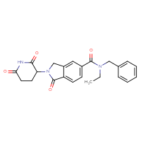 Chemical structure of N-benzyl-2-(2,6-dioxopiperidin-3-yl)-N-ethyl-1-oxo-2,3-dihydro-1H-isoindole-5-carboxamide - CSSB01148477108
