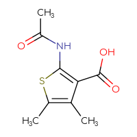 Chemical structure of 2-acetamido-4,5-dimethylthiophene-3-carboxylic acid - CSSB00000178327