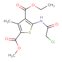 Chemical structure of 4-ethyl 2-methyl 5-(2-chloroacetamido)-3-methylthiophene-2,4-dicarboxylate - CSSB00000680650