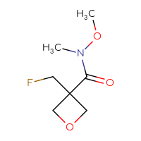 Chemical structure of 3-(fluoromethyl)-N-methoxy-N-methyloxetane-3-carboxamide - CSSB09072615364