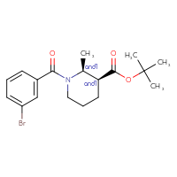 Chemical structure of rac-tert-butyl (2R,3R)-1-(3-bromobenzoyl)-2-methylpiperidine-3-carboxylate - CSSB21432462558