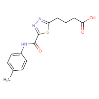 Chemical structure of 4-{5-[(4-methylphenyl)carbamoyl]-1,3,4-thiadiazol-2-yl}butanoic acid - CSSB00020596359