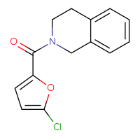 Chemical structure of 2-(5-chlorofuran-2-carbonyl)-1,2,3,4-tetrahydroisoquinoline - CSSB00000626622