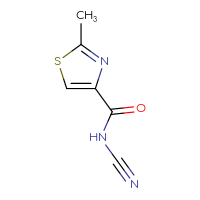 Chemical structure of N-cyano-2-methyl-1,3-thiazole-4-carboxamide - CSSB00012527388