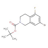Chemical structure of tert-butyl 7-bromo-5-fluoro-1,2,3,4-tetrahydroisoquinoline-2-carboxylate - CSSB00113815048