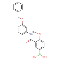 Chemical structure of (3-{[3-(benzyloxy)phenyl]carbamoyl}-4-methoxyphenyl)boronic acid - CSSB21531616238