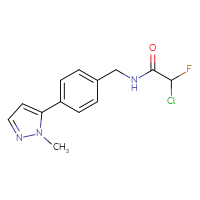 Chemical structure of 2-chloro-2-fluoro-N-{[4-(1-methyl-1H-pyrazol-5-yl)phenyl]methyl}acetamide - CSSB21332122613
