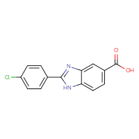 Chemical structure of 2-(4-chlorophenyl)-1H-1,3-benzodiazole-5-carboxylic acid - CSSB00000694380