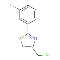 Chemical structure of 4-(chloromethyl)-2-(3-fluorophenyl)-1,3-thiazole - CSSB00000230091
