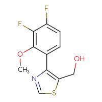 Chemical structure of [4-(3,4-difluoro-2-methoxyphenyl)-1,3-thiazol-5-yl]methanol - CSSB06581249310
