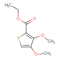 Chemical structure of ethyl 3,4-dimethoxythiophene-2-carboxylate - CSSB01128118382