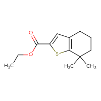Chemical structure of ethyl 7,7-dimethyl-4,5,6,7-tetrahydro-1-benzothiophene-2-carboxylate - CSSB06656258271