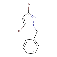 Chemical structure of 1-benzyl-3,5-dibromo-1H-pyrazole - CSSB00013718195