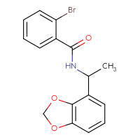 Chemical structure of N-[1-(2H-1,3-benzodioxol-4-yl)ethyl]-2-bromobenzamide - CSSB15302705986