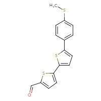Chemical structure of 5'-[4-(methylsulfanyl)phenyl]-[2,2'-bithiophene]-5-carbaldehyde - CSSB06592316414