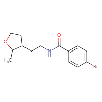 Chemical structure of 4-bromo-N-[2-(2-methyloxolan-3-yl)ethyl]benzamide - CSSB01860713402