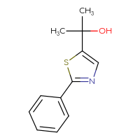 Chemical structure of 2-(2-phenyl-1,3-thiazol-5-yl)propan-2-ol - CSSB00021566208