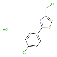 Chemical structure of 4-(chloromethyl)-2-(4-chlorophenyl)-1,3-thiazole hydrochloride - CSSB00000683817