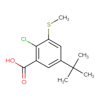 Chemical structure of 5-tert-butyl-2-chloro-3-(methylsulfanyl)benzoic acid - CSSB14926113880