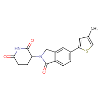 Chemical structure of 3-[5-(4-methylthiophen-2-yl)-1-oxo-2,3-dihydro-1H-isoindol-2-yl]piperidine-2,6-dione - CSSB06588952330