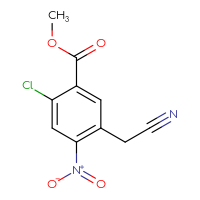 Chemical structure of methyl 2-chloro-5-(cyanomethyl)-4-nitrobenzoate - CSSB00020649703