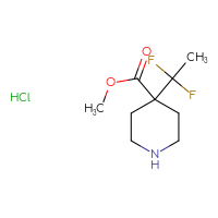 Chemical structure of methyl 4-(1,1-difluoroethyl)piperidine-4-carboxylate hydrochloride - CSSB20621792833
