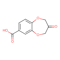 Chemical structure of 3-oxo-3,4-dihydro-2H-1,5-benzodioxepine-7-carboxylic acid - CSSB03555060321
