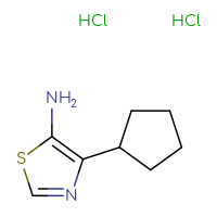 Chemical structure of 4-cyclopentyl-1,3-thiazol-5-amine dihydrochloride - CSSB00000700176