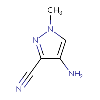 Chemical structure of 4-amino-1-methyl-1H-pyrazole-3-carbonitrile - CSSB00000130950