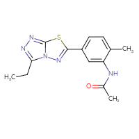 Chemical structure of N-(5-{3-ethyl-[1,2,4]triazolo[3,4-b][1,3,4]thiadiazol-6-yl}-2-methylphenyl)acetamide - CSSB00121592920