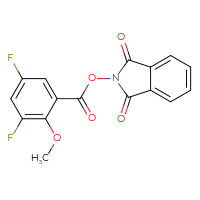Chemical structure of 1,3-dioxo-2,3-dihydro-1H-isoindol-2-yl 3,5-difluoro-2-methoxybenzoate - CSSB06258920992